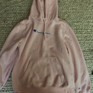 champion iron on pink hoodie